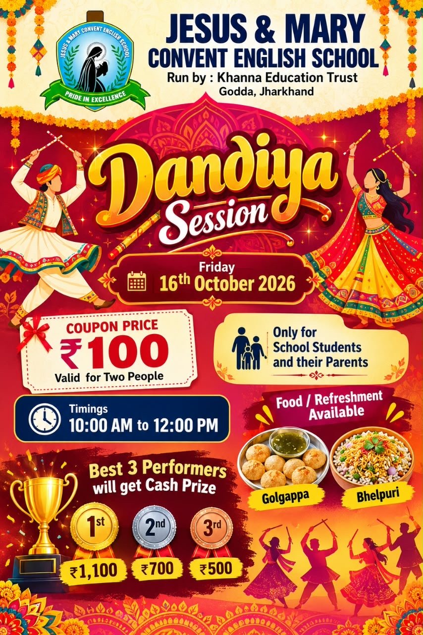 Dandiya Event in Godda 2026 at Jesus & Mary Convent English School